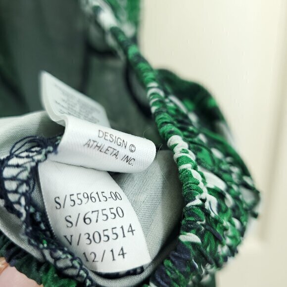 Athleta Tropic Stellar Short Pull On L Palm Tree Print Green/White - Picture 13 of 13